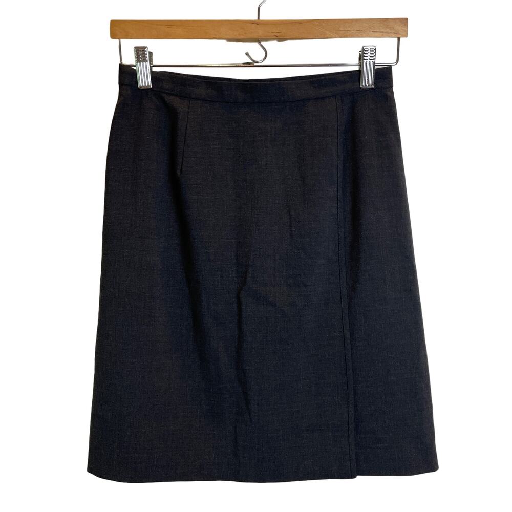 Garnet Hill Charcoal Gray Wool Pencil Skirt w Silk Lining Sz 6 EUC Lightweight